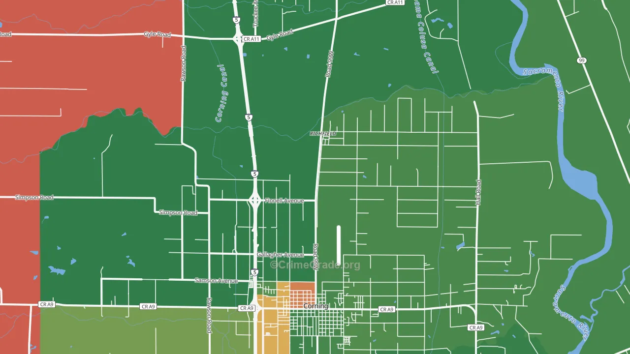 Richfield, CA Map of Drug-Related Crime Rates