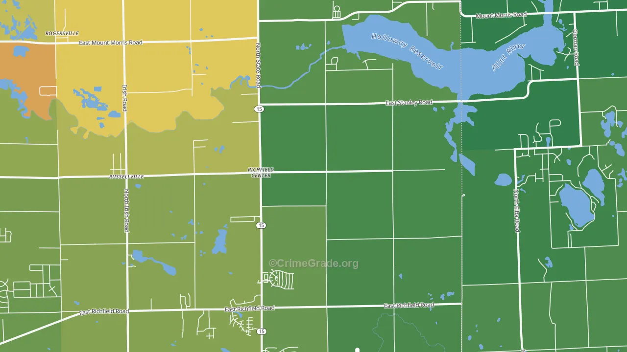 Richfield Center, MI Map of Drug-Related Crime Rates