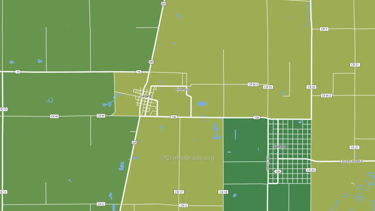 Richfield, CO Map of Drug-Related Crime Rates