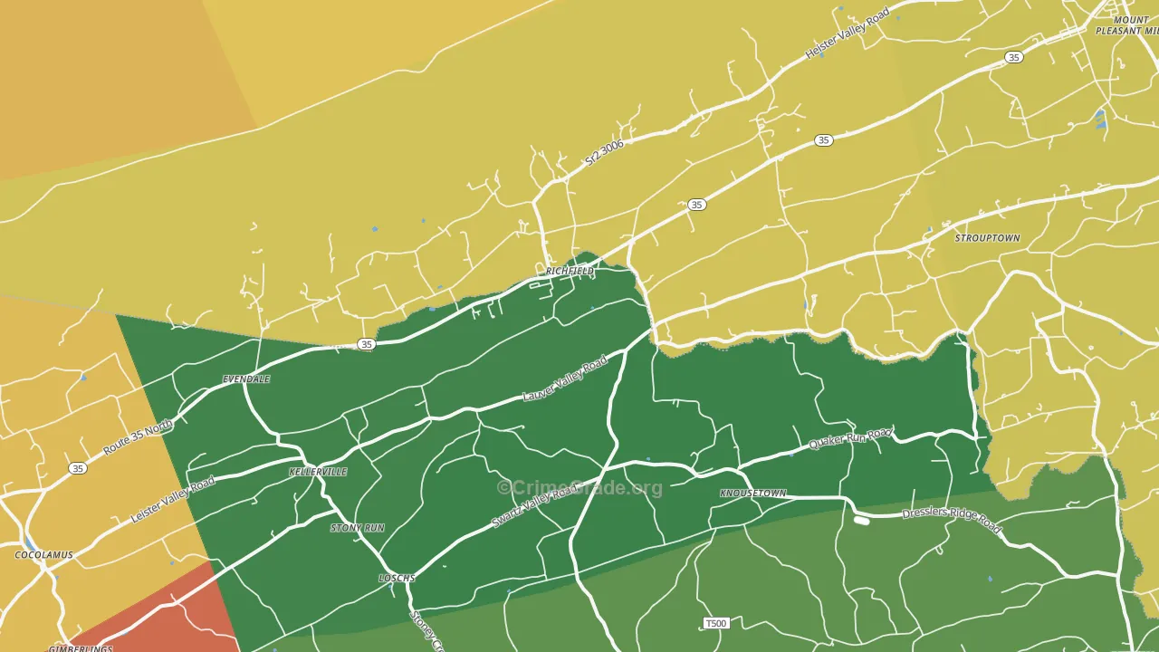 Richfield, PA Map of Drug-Related Crime Rates