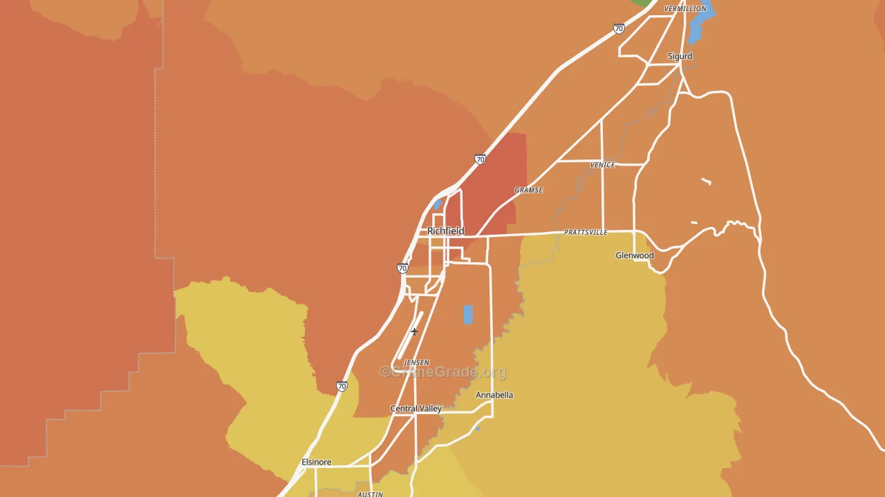 Richfield, UT Map of Drug-Related Crime Rates