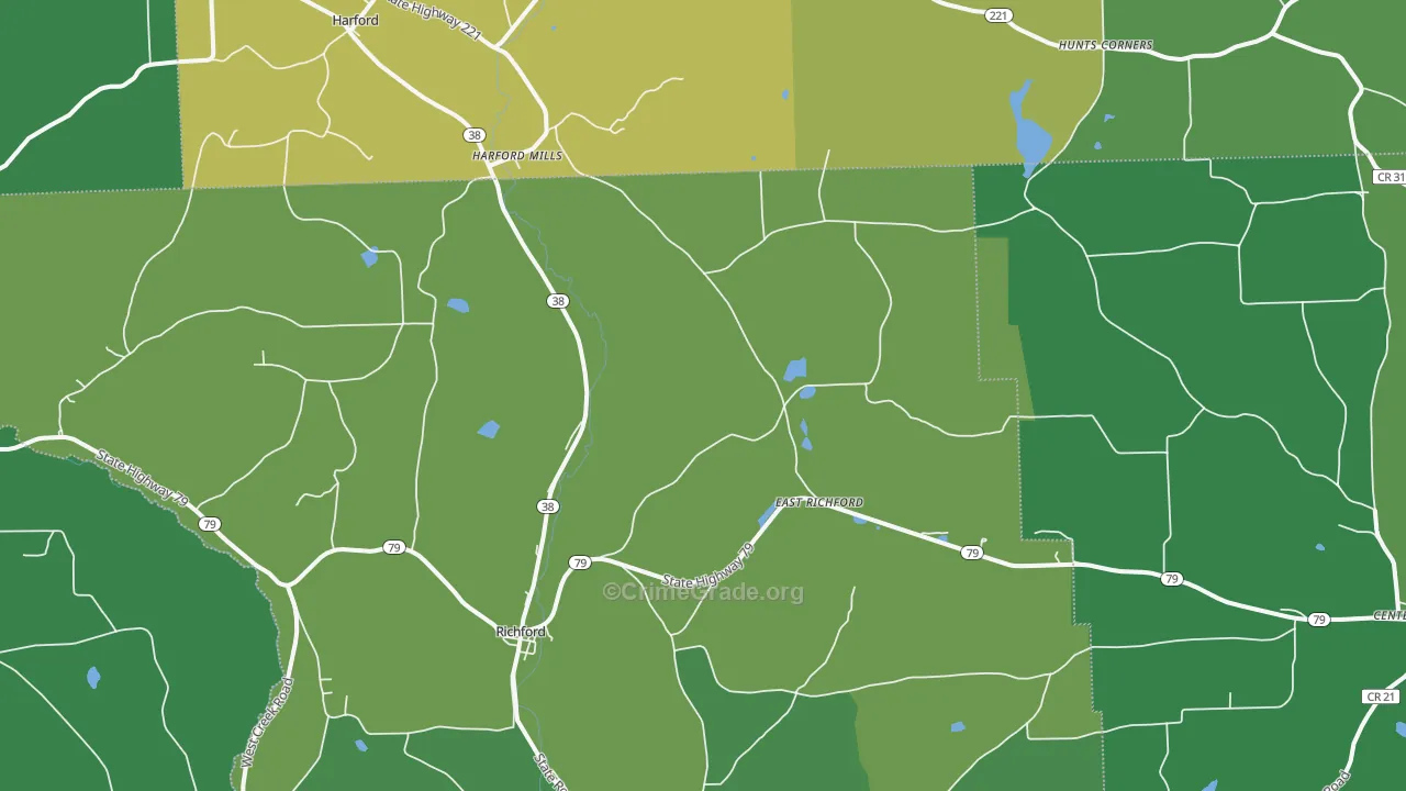 Richford, NY Map of Drug-Related Crime Rates