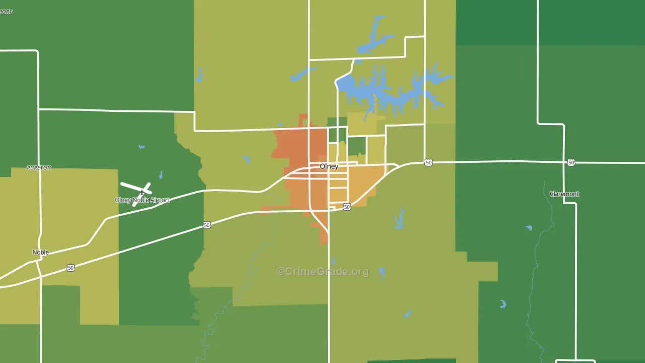 Richland County, IL Map of Drug-Related Crime Rates
