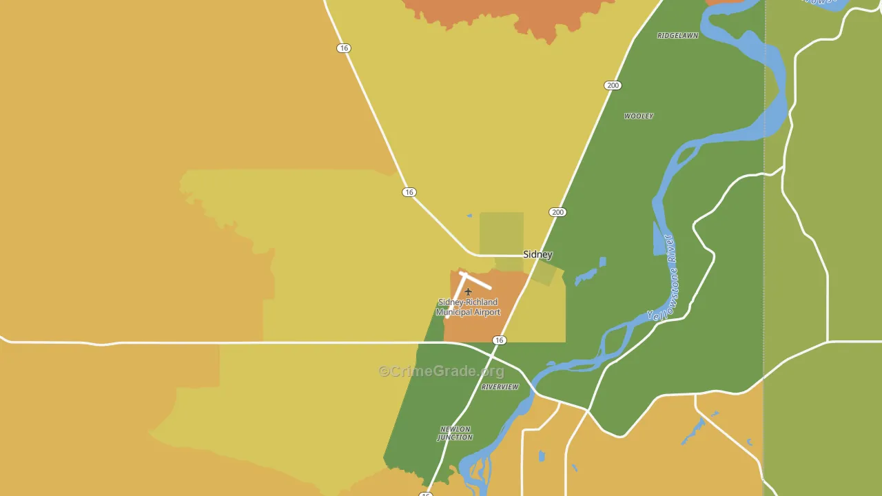 Richland County, MT Map of Drug-Related Crime Rates