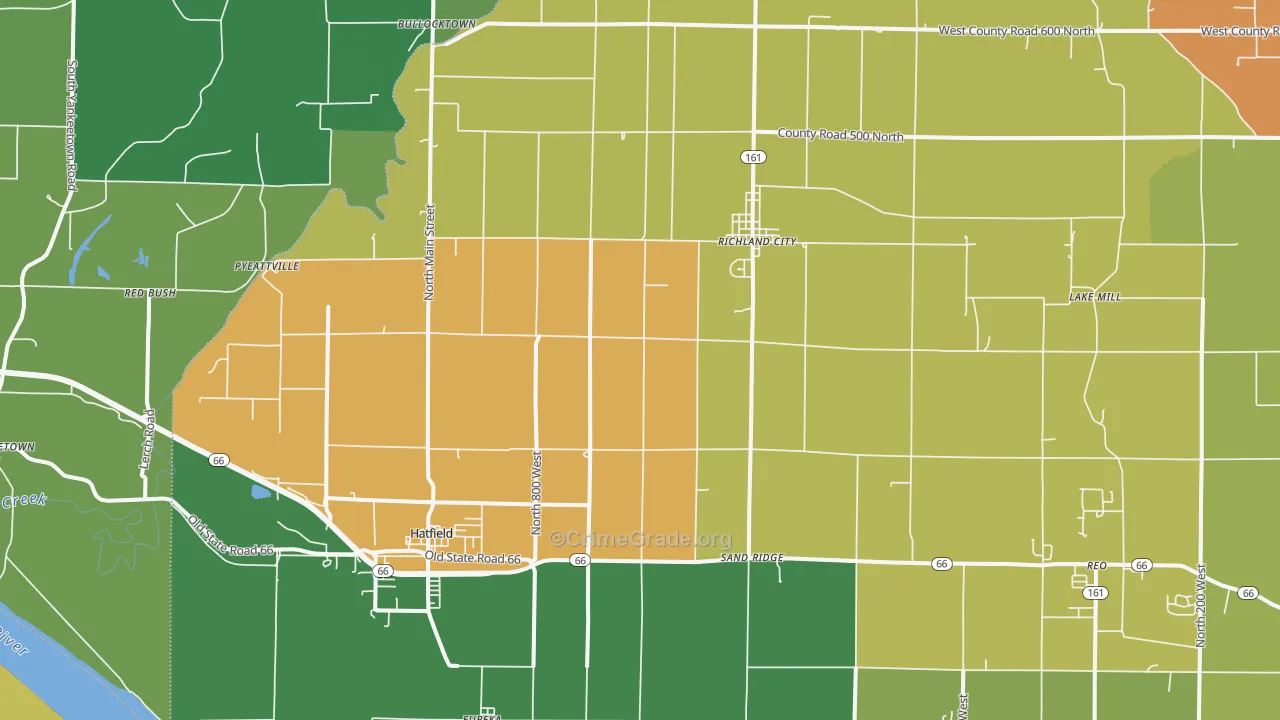 Richland, IN Map of Drug-Related Crime Rates