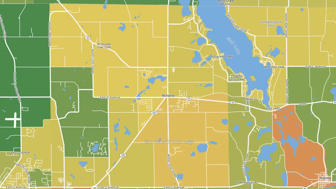 Richland, MI Map of Drug-Related Crime Rates