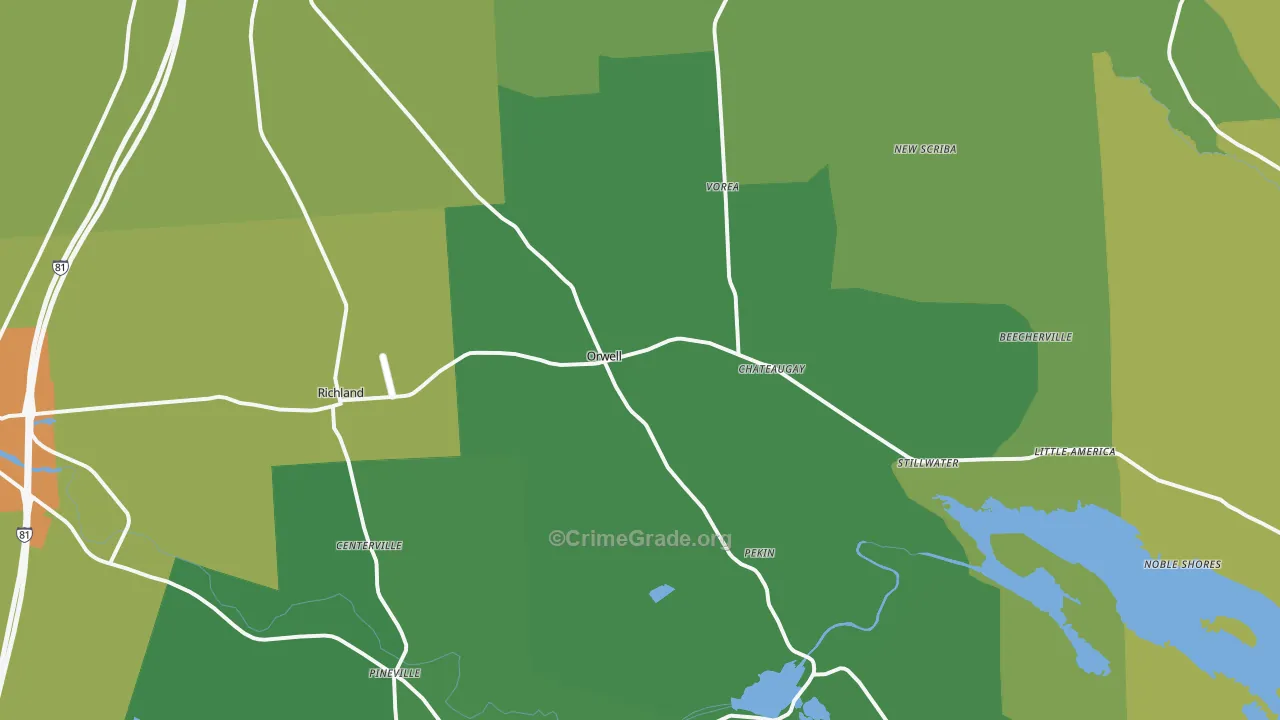 Richland, NY Map of Drug-Related Crime Rates