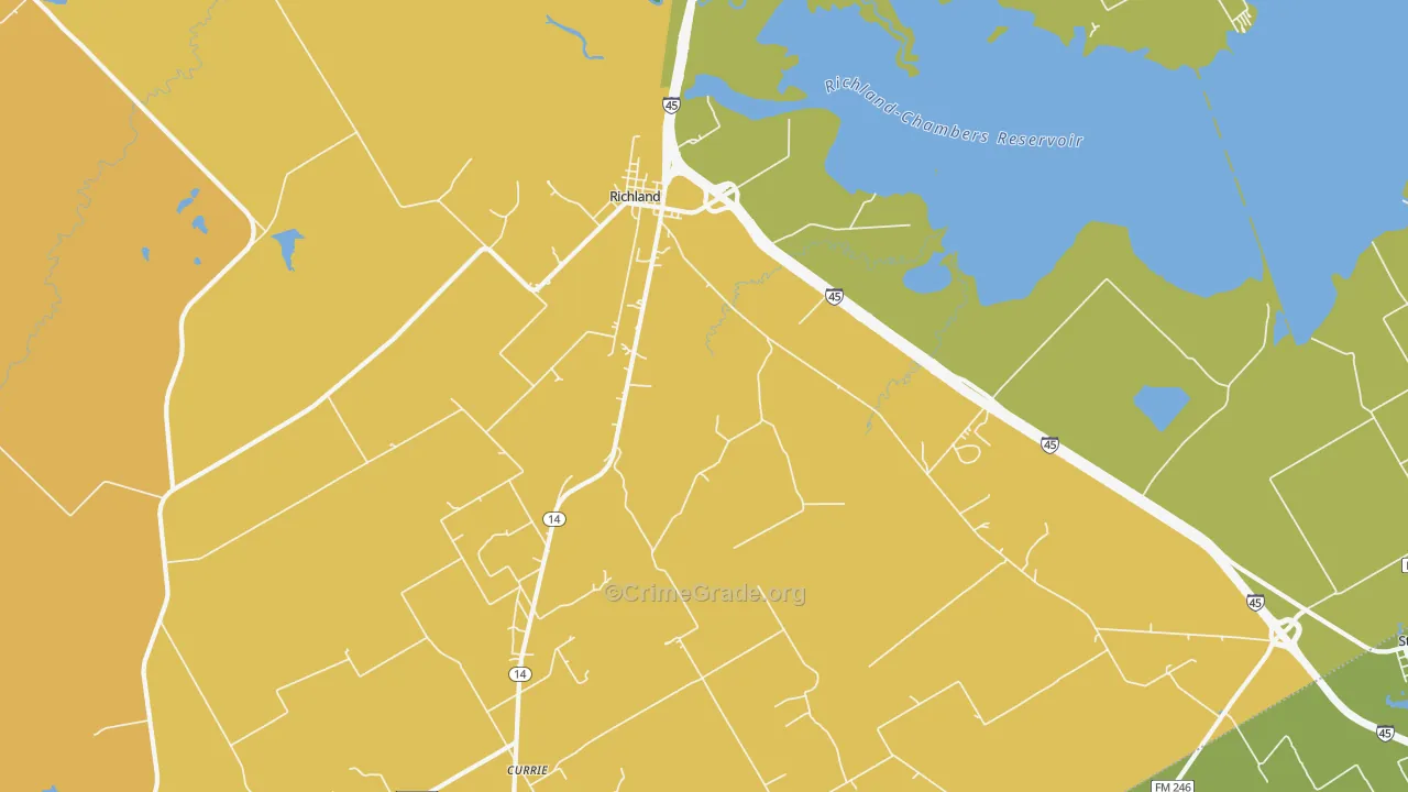 Richland, TX Map of Drug-Related Crime Rates