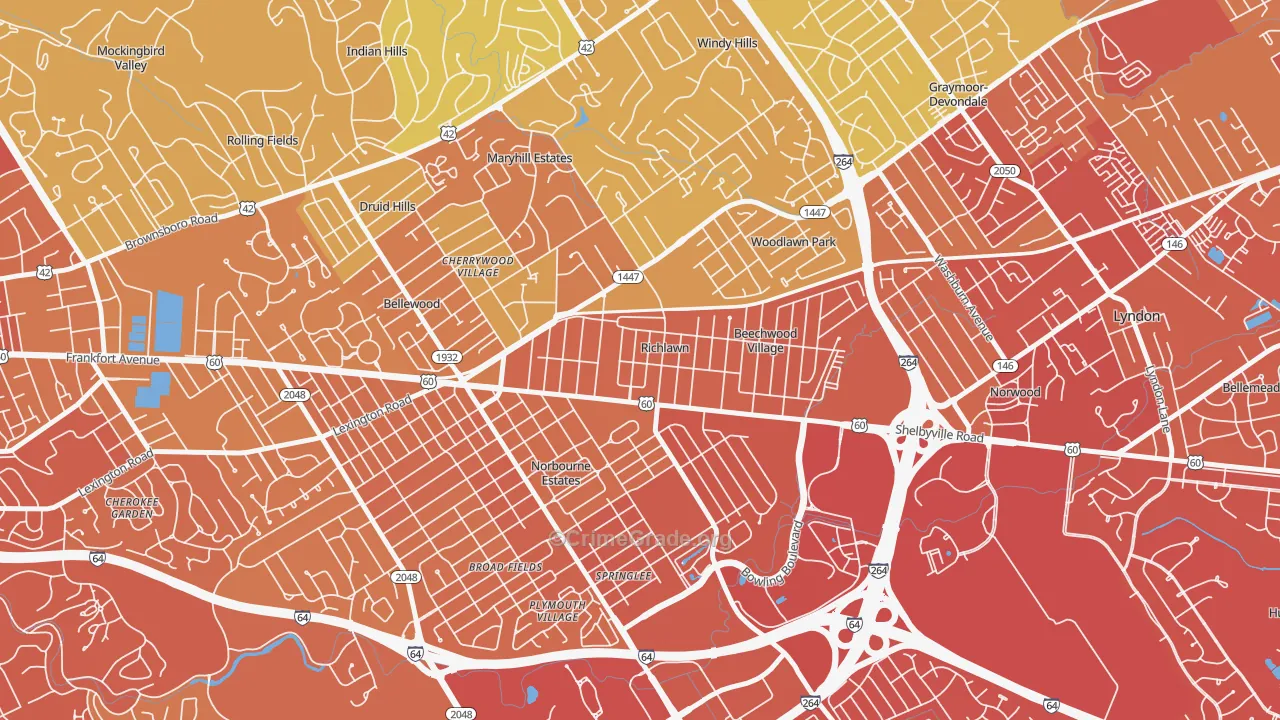 Richlawn, KY Map of Drug-Related Crime Rates