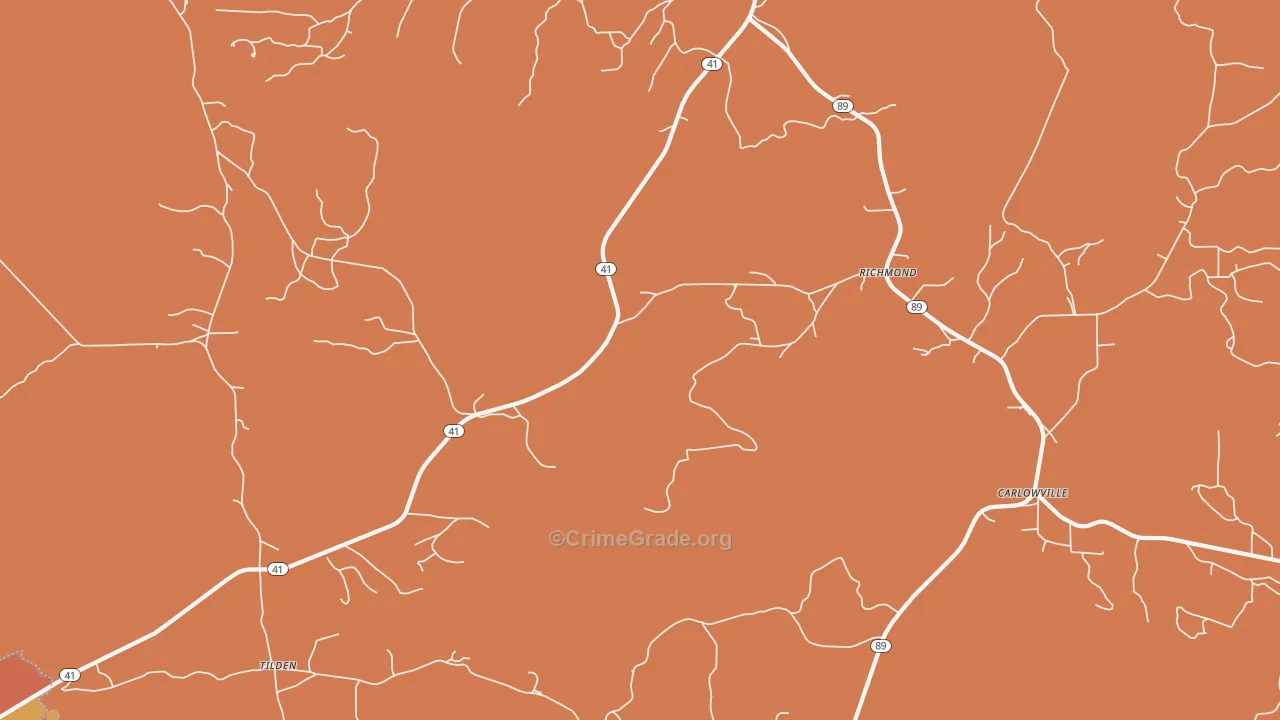 Richmond, AL Map of Drug-Related Crime Rates