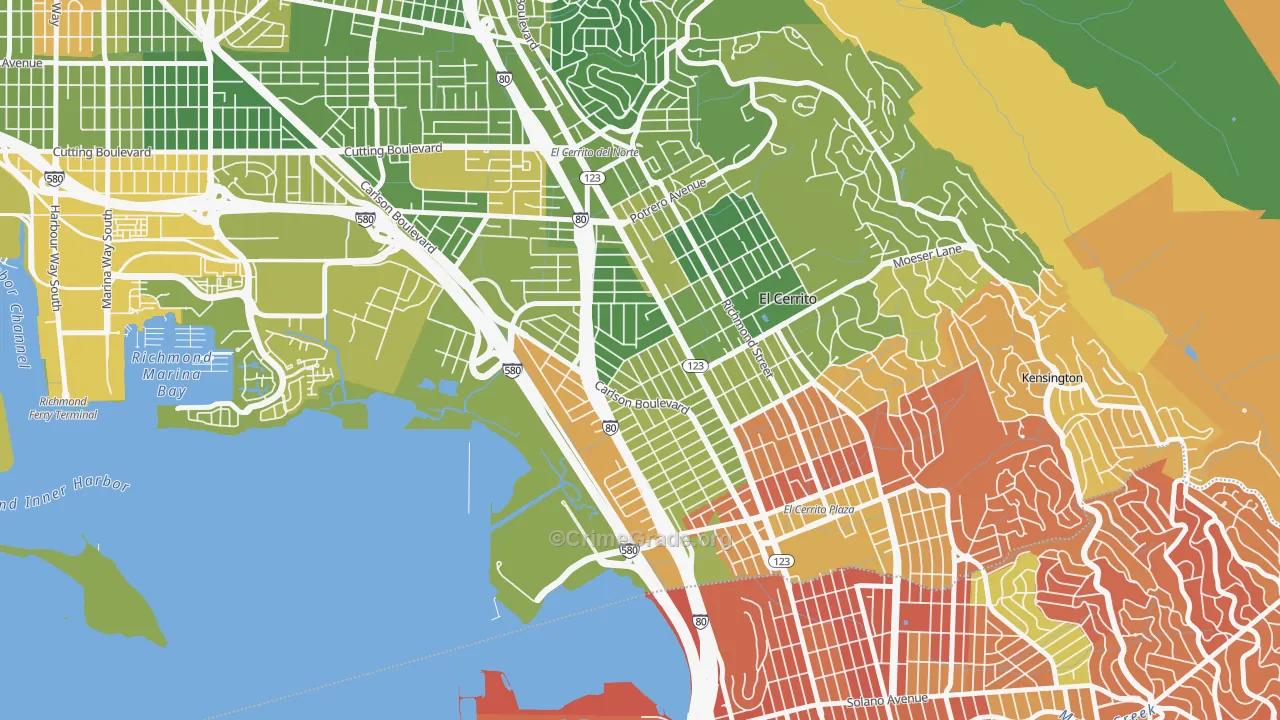 Richmond Annex, Richmond, CA Map of Drug-Related Crime Rates