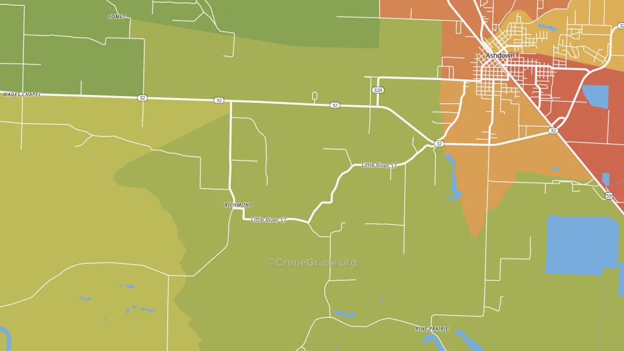 Richmond, AR Map of Drug-Related Crime Rates