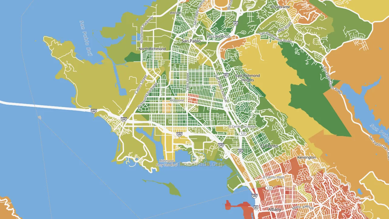 Richmond, CA Map of Drug-Related Crime Rates
