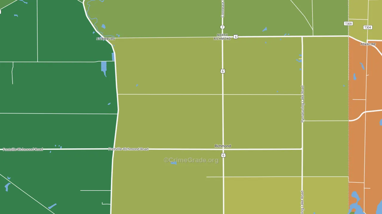 Richmond Center, OH Map of Drug-Related Crime Rates