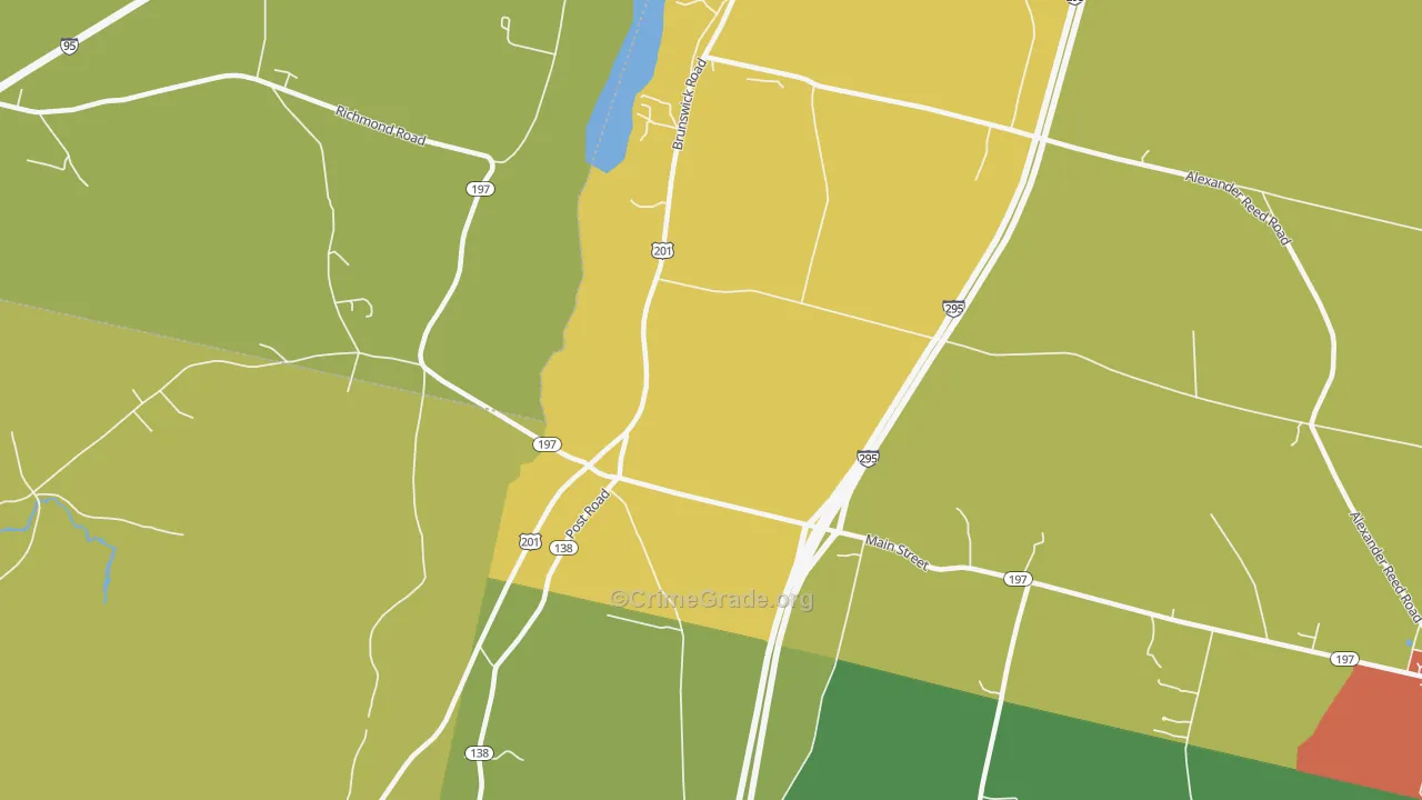 Richmond Corner, ME Map of Drug-Related Crime Rates