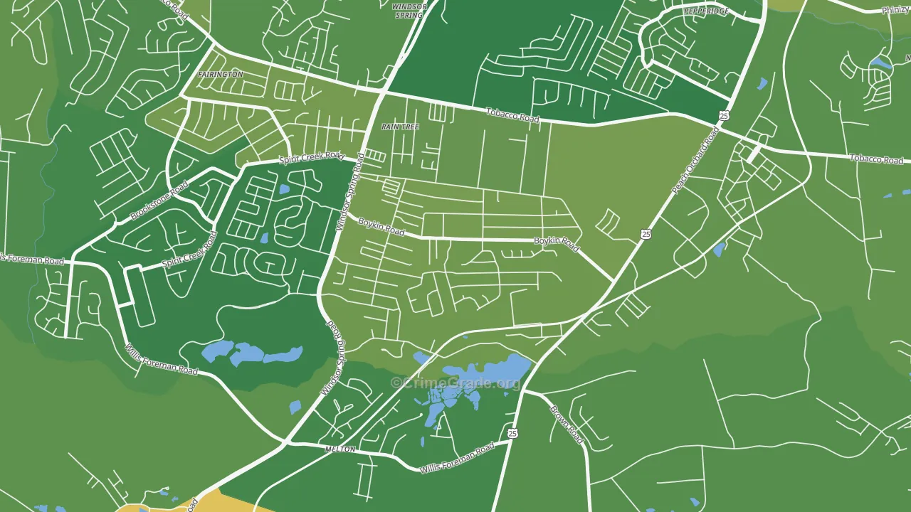 Richmond Factory, Augusta, GA Map of Drug-Related Crime Rates