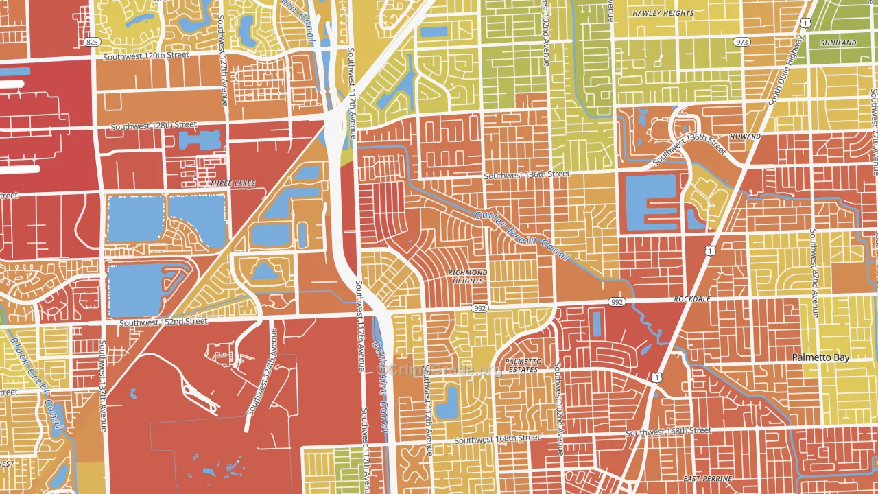 Richmond Heights, FL Map of Drug-Related Crime Rates