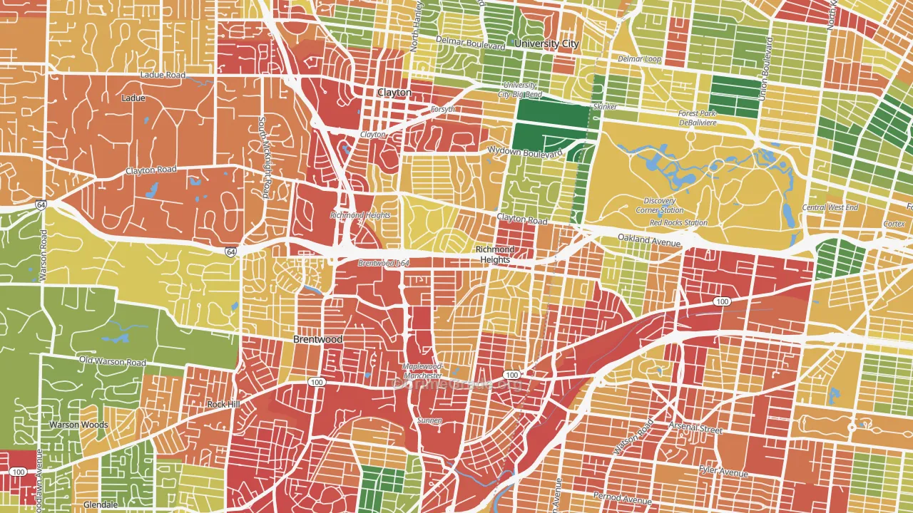 Richmond Heights, MO Map of Drug-Related Crime Rates