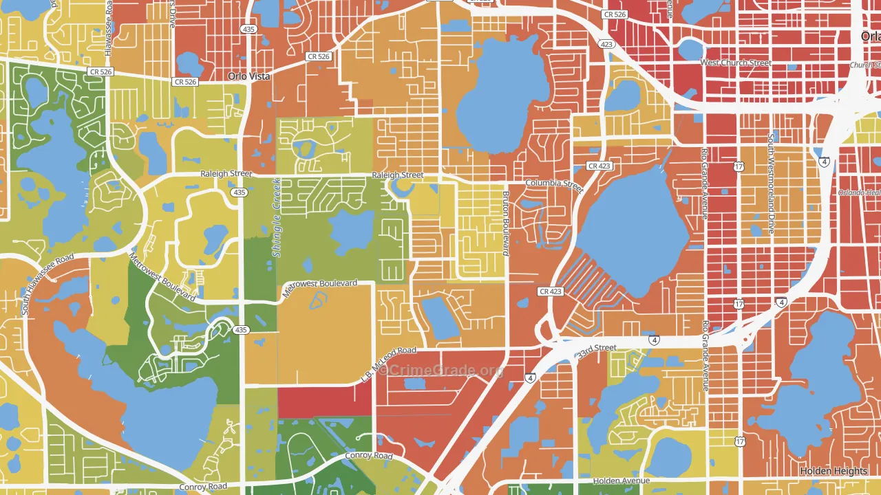 Richmond Heights-Orlando, Orlando, FL Map of Drug-Related Crime Rates