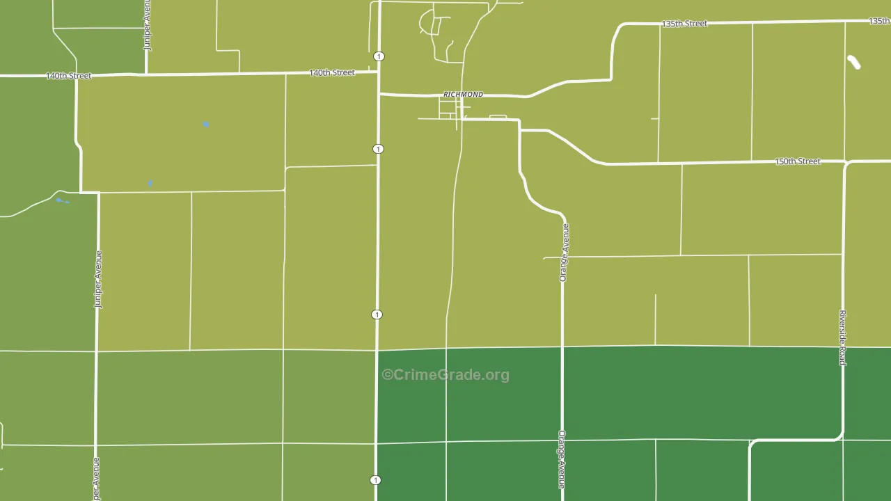 Richmond, IA Map of Drug-Related Crime Rates