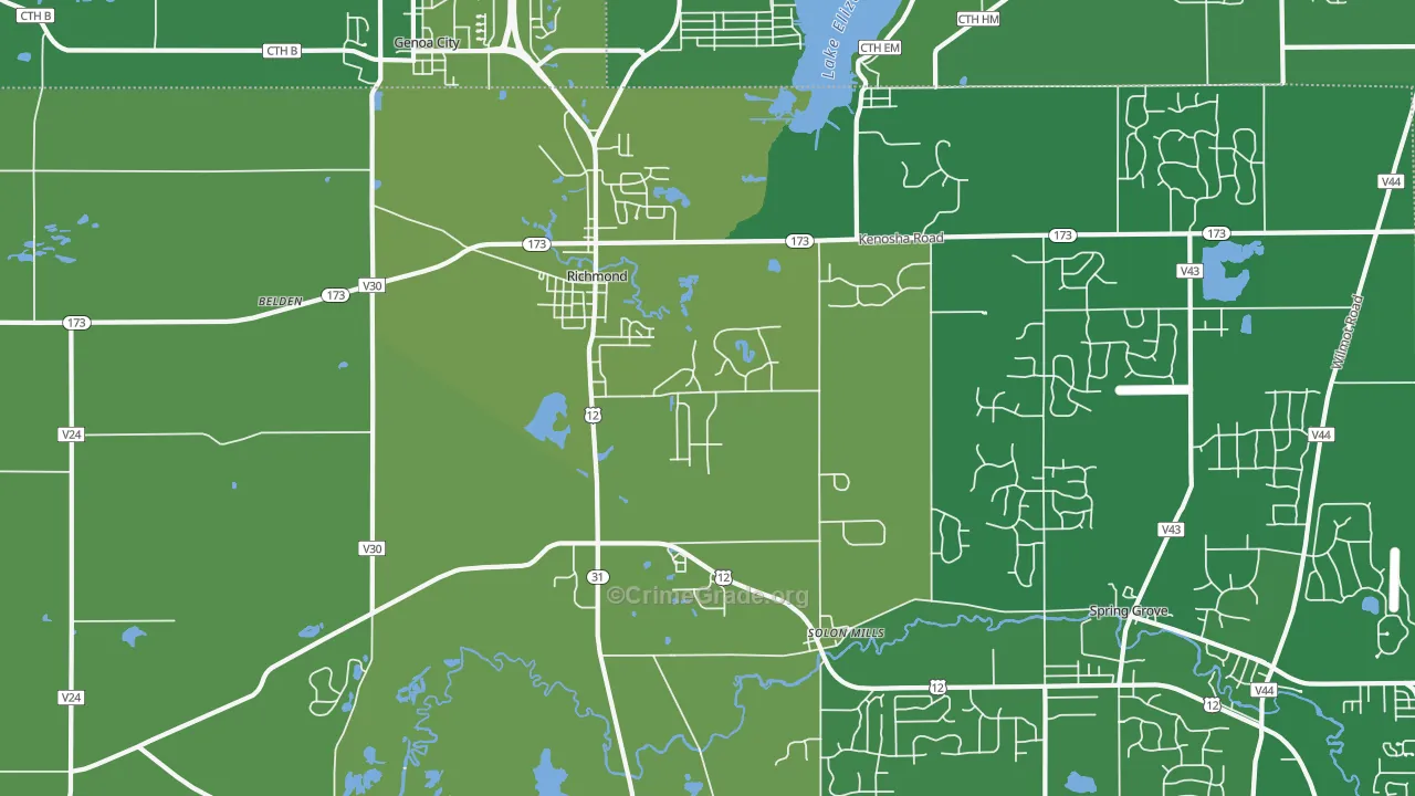 Richmond, IL Map of Drug-Related Crime Rates