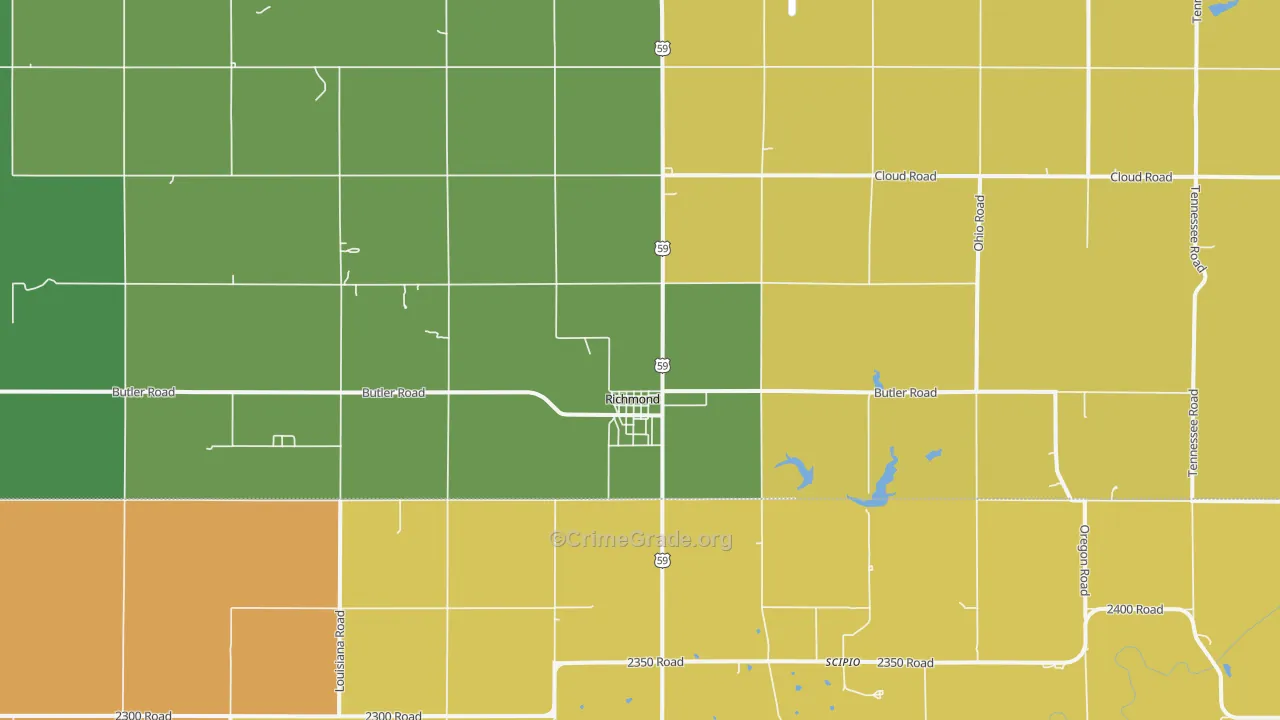 Richmond, KS Map of Drug-Related Crime Rates