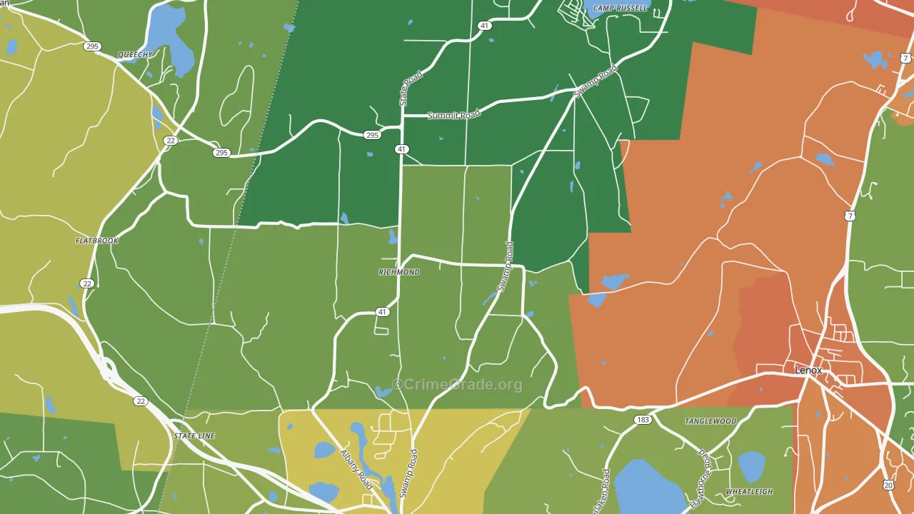 Richmond, MA Map of Drug-Related Crime Rates