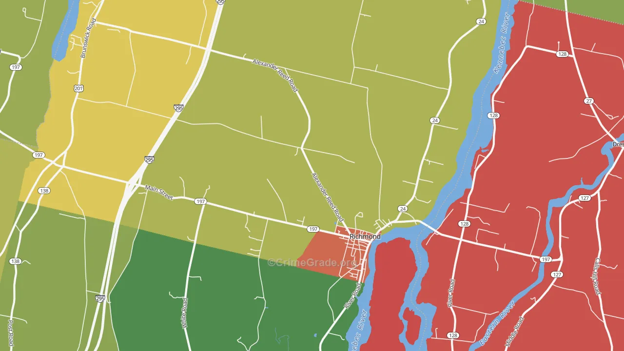 Richmond, ME Map of Drug-Related Crime Rates
