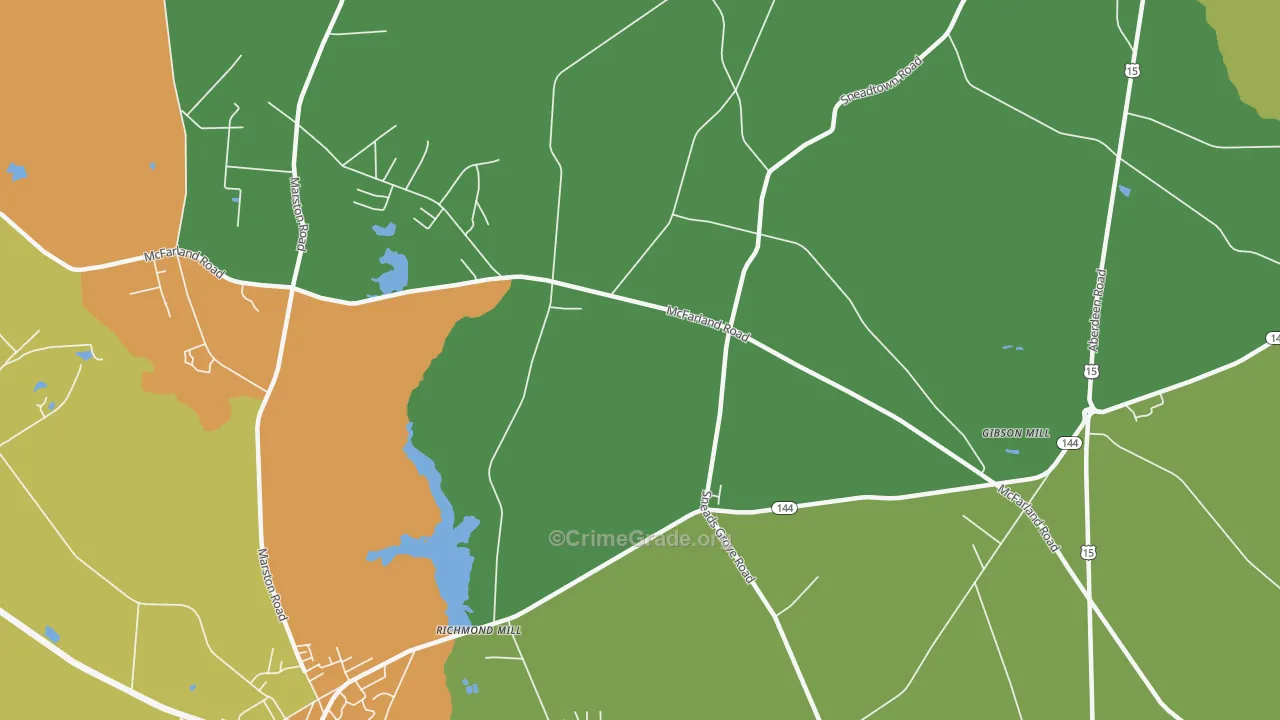 Richmond Mills, NC Map of Drug-Related Crime Rates