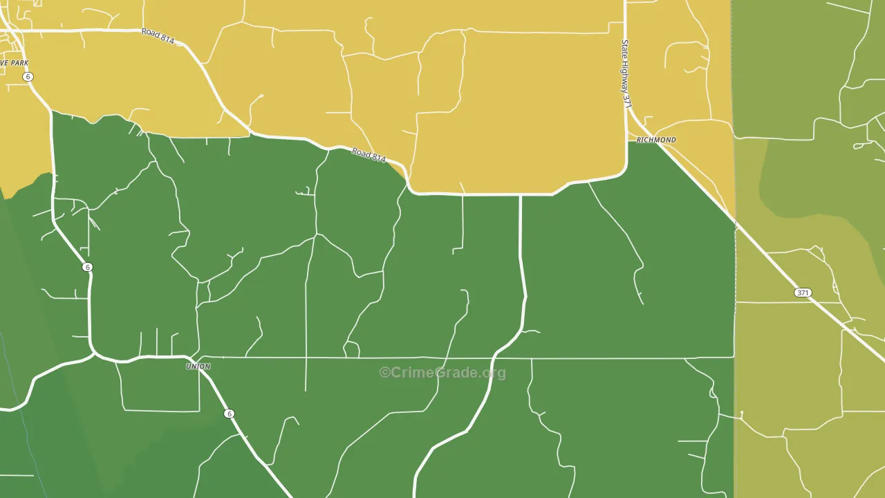 Richmond, MS Map of Drug-Related Crime Rates