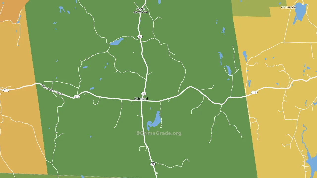 Richmond, NH Map of Drug-Related Crime Rates