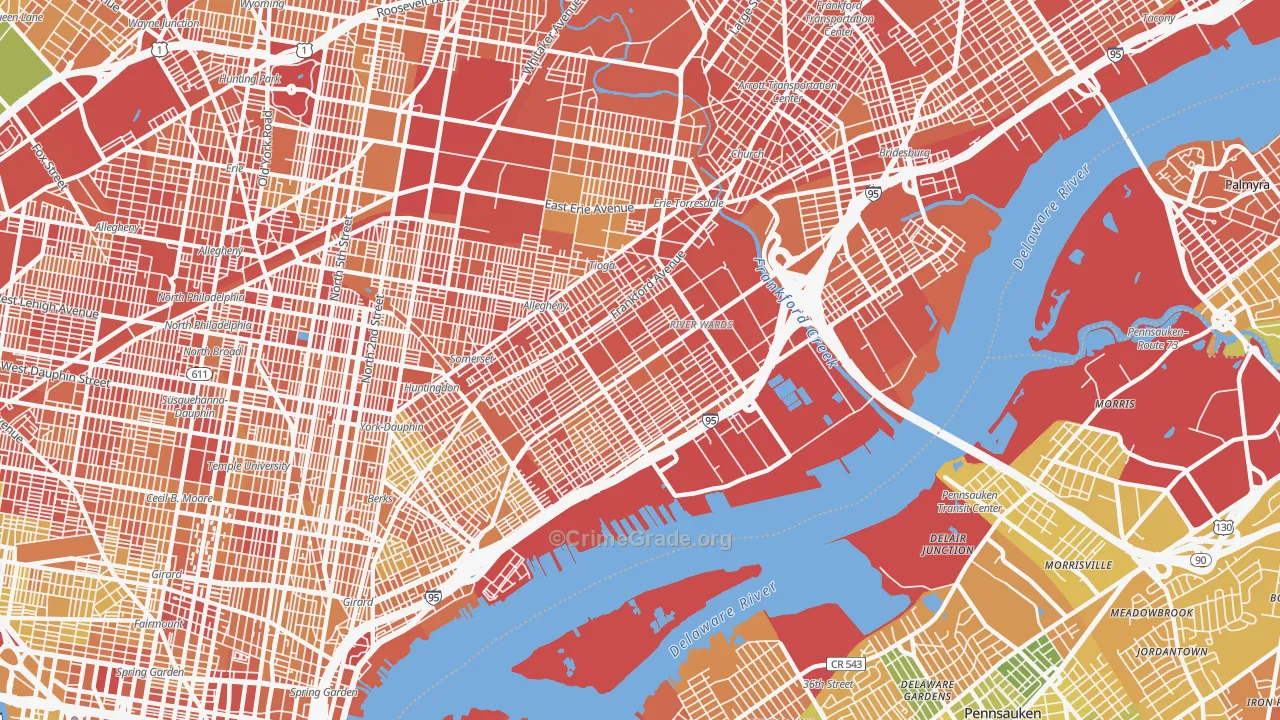Richmond, Philadelphia, PA Map of Drug-Related Crime Rates