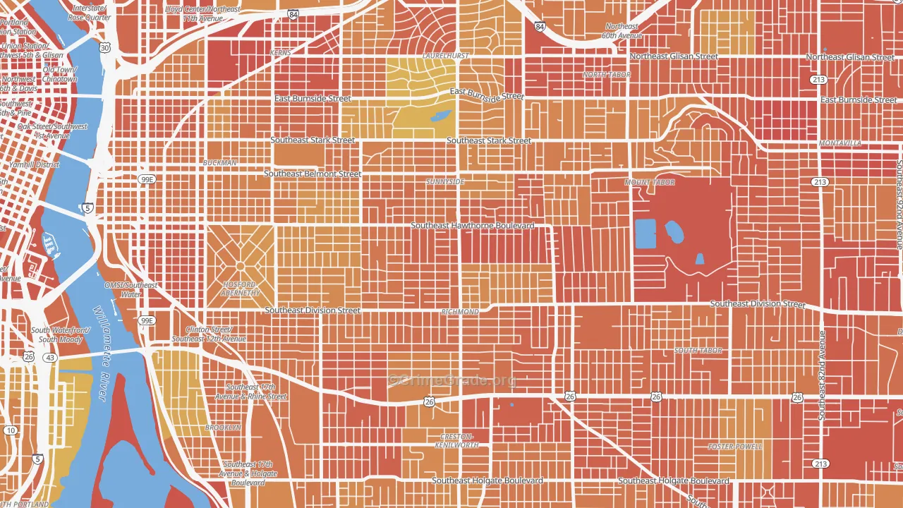 Richmond, Portland, OR Map of Drug-Related Crime Rates