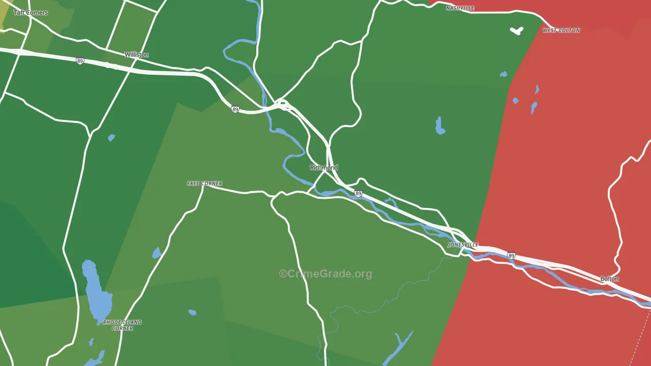 Richmond, VT Map of Drug-Related Crime Rates