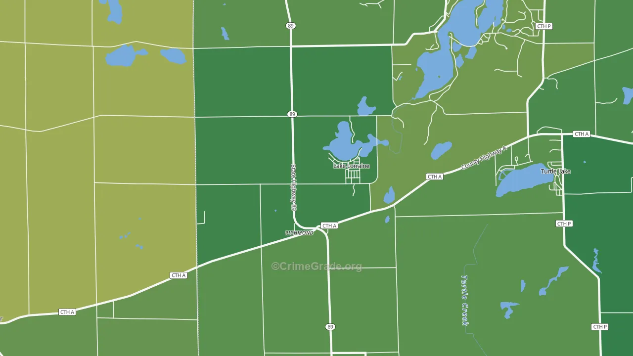 Richmond, WI Map of Drug-Related Crime Rates