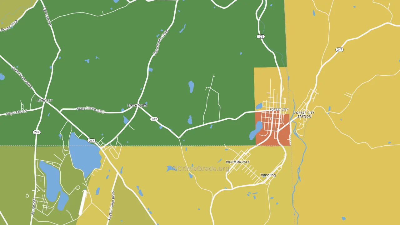Richmondale, PA Map of Drug-Related Crime Rates