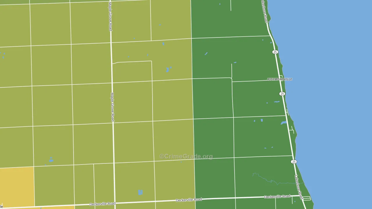 Richmondville, MI Map of Drug-Related Crime Rates