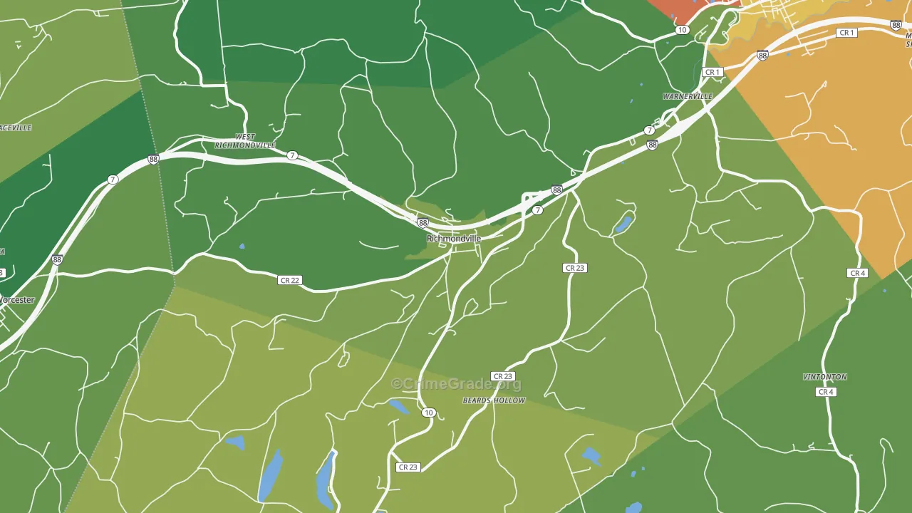 Richmondville, NY Map of Drug-Related Crime Rates
