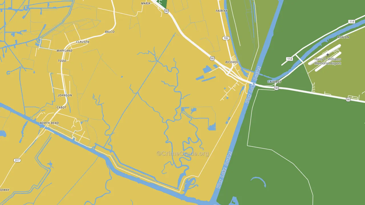 Richohoc, LA Map of Drug-Related Crime Rates