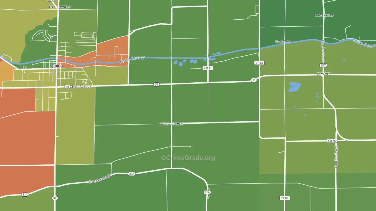 Richs Corners, NY Map of Drug-Related Crime Rates