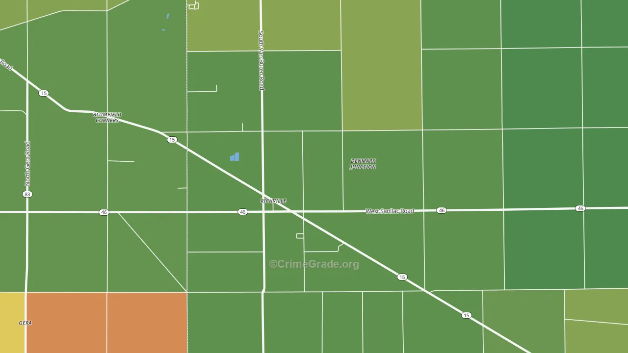 Richville, MI Map of Drug-Related Crime Rates