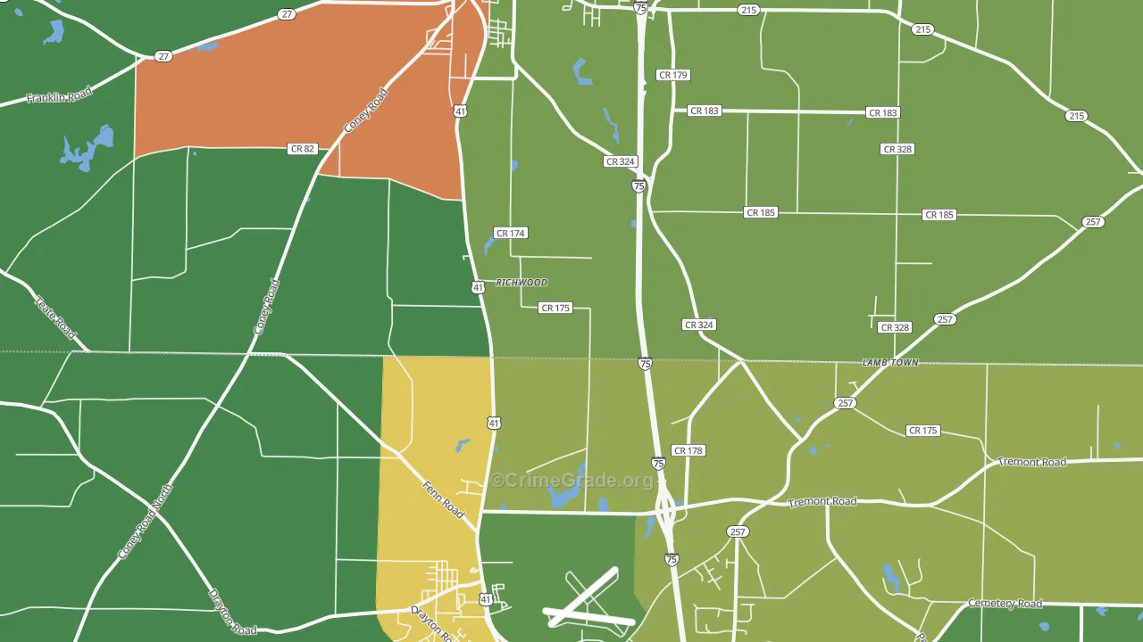 Richwood, GA Map of Drug-Related Crime Rates