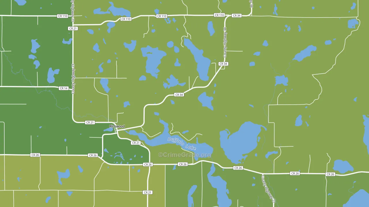 Richwood, MN Map of Drug-Related Crime Rates