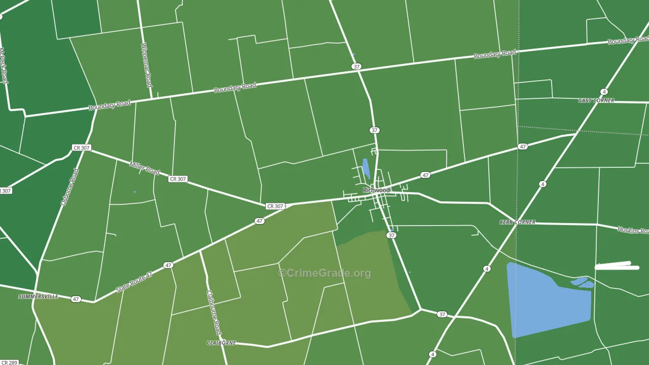 Richwood, OH Map of Drug-Related Crime Rates