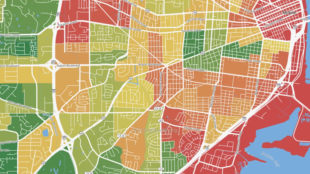 Rickarby, Mobile, AL Map of Drug-Related Crime Rates