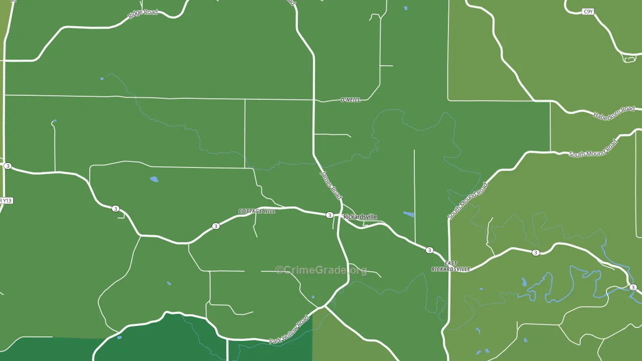Rickardsville, IA Map of Drug-Related Crime Rates