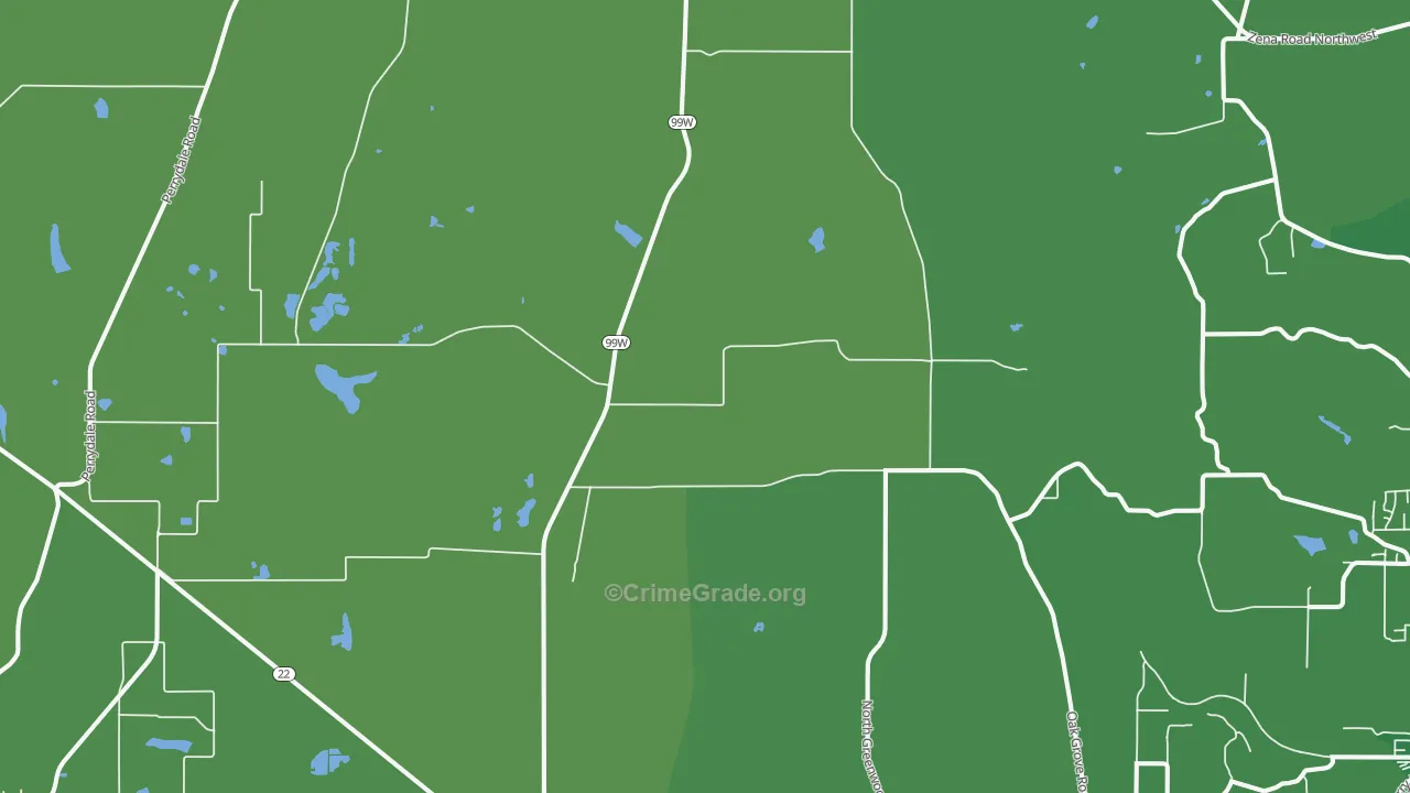 Rickreall, OR Map of Drug-Related Crime Rates