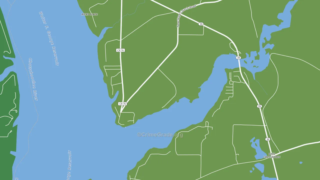 Ricks Place, GA Map of Drug-Related Crime Rates
