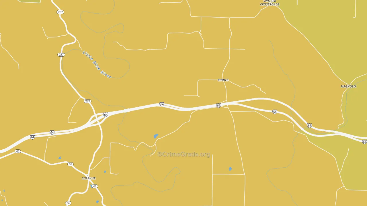 Riddle, IN Map of Drug-Related Crime Rates