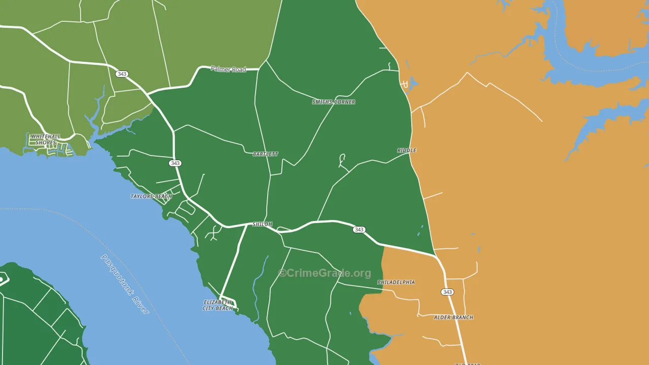 Riddle, NC Map of Drug-Related Crime Rates